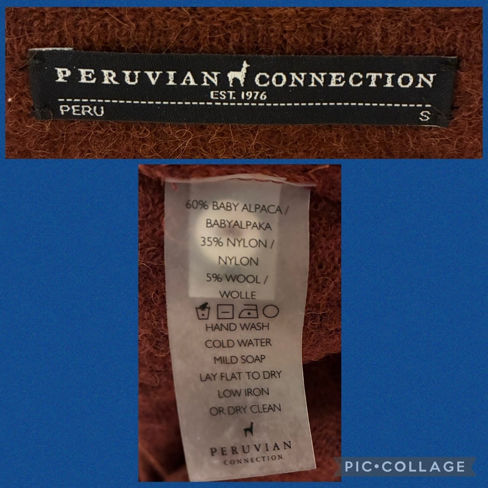 Peruvian Connection Burgundy Alpaca Button-Up Cardigan - Picture 10 of 10